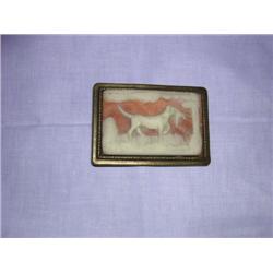 Alabaster Hunting Scene Belt Buckle