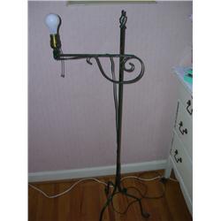 Vintage cast iron candle stick lamp