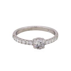 14KT White Gold .56ctw Round Cut Diamond Wedding Ring