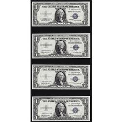 Lot of (4) Consecutive 1935H $1 Silver Certificate Notes