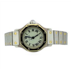 Ladies Two Tone Cartier Santos Automatic Watch
