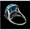 Image 3 : 14KT White Gold 9.70ct Turquoise and Diamond Ring