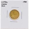 Image 1 : 1908 $2 1/2 Indian Head Quarter Eagle Gold Coin