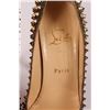 Image 5 : Authentic Christian Louboutin Gold Spike High Heels Lady Peep Strass