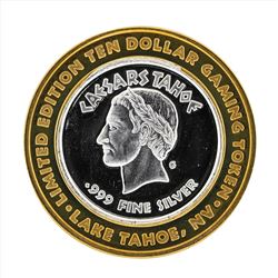 .999 Silver Caesars Tahoe $10 Casino Gaming Token Limited Edition