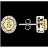 Image 2 : 14KT Two Tone Gold 1.44ctw Diamond Earrings