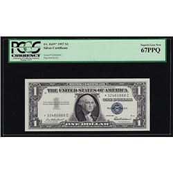 1957 $1 Silver Certificate STAR Note PCGS Superb Gem New 67PPQ