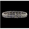 Image 2 : 14KT White Gold 2.40ctw Blue Sapphire and Diamond Bracelet