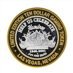 .999 Silver Flamingo Las Vegas $10 Casino Gaming Token Limited Edition