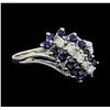Image 2 : 14KT White Gold 0.50ctw Sapphire and Diamond Ring