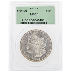 1881-S $1 Morgan Silver Dollar Coin PCGS MS66