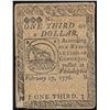 Image 1 : February 17, 1776 $1/3 Continental Currency Note