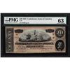 Image 1 : 1864 $20 Confederate States of America Note PMG Choice Uncirculated 63