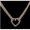 Image 1 : Sterling Silver Heart Shape Multi-Chain Necklace