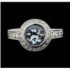 Image 1 : 14KT White Gold 2.00ct Aquamarine and Diamond Ring