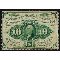 1862 Ten Cent First Issue Fractional Note