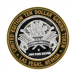 .999 Silver Las Vegas Club $10 Casino Gaming Token Limited Edition