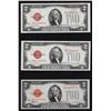 Image 1 : Lot of (3) 1928 $2 Red Seal Legal Tender Note