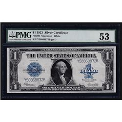 1923 $1 Silver Certificate Note PMG About Uncirculated 53