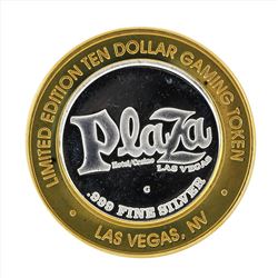 .999 Silver Plaza Hotel and Casino Las Vegas $10 Casino Gaming Token Limited Edi