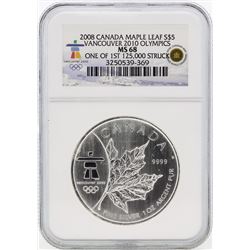 2008 $5 Canada Maple Leaf Vancouver 2010 Olympics NGC MS68
