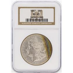 1887 $1 Morgan Silver Dollar Coin NGC MS63 Great Toning