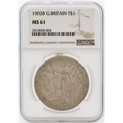 1902B $1 Great Britain Trade Dollar Coin NGC MS61