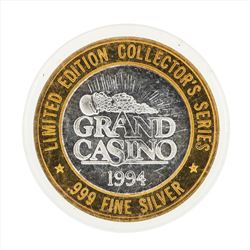 .999 Silver Grand Casino $10 Casino Gaming Token Limited Edition