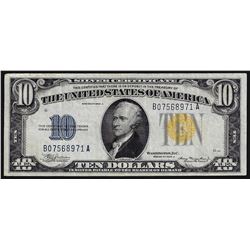 1934A $10 Silver Certificate WWII Emergency North Africa Note
