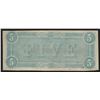 Image 2 : 1864 $5 The Confederate States of America Note