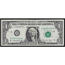1974 $1 Federal Reserve Note ERROR Gutterfold