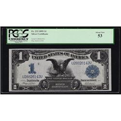 1899 $1 Black Eagle Silver Certificate Note PCGS About New 53