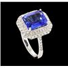 Image 4 : 14KT White Gold 3.65ct Tanzanite and Diamond Ring