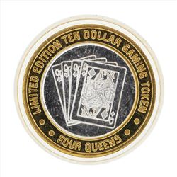 .999 Silver Four Queens Hotel and Casino Las Vegas $10 Casino Gaming Token Limit