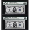 Image 1 : Lot of (2) 1934 $5 Silver Certificate Notes PMG 63EPQ & 65EPQ