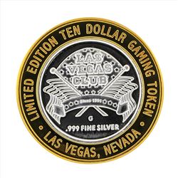 .999 Silver Las Vegas Club $10 Casino Gaming Token Limited Edition