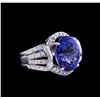 Image 2 : 14KT White Gold 8.18ct Tanzanite and Diamond Ring