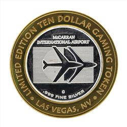 .999 Silver McCarran International Airport $10 Casino Gaming Token Limited Editi