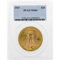 1927 $20 St. Gaudens Double Eagle Gold Coin PCGS MS64