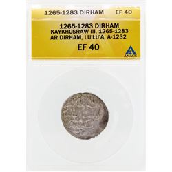 1265-1283 Dirham Kaykhusraw III Coin ANACS EF40