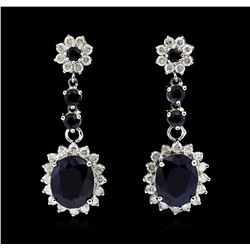 14KT Whtie Gold 8.17ctw Sapphire and Diamond Earrings