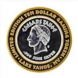 .999 Silver Caesars Tahoe $10 Casino Gaming Token Limited Edition