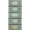 Image 2 : Lot of (5) 1935 & 1957 Silver Certificate Notes