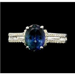 SILVER 1.84ct Tanzanite and Diamond Ring