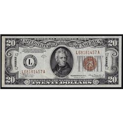 1934A $20 Federal Reserve Emergency Hawaii Note