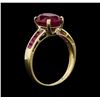 Image 5 : 14KT Yellow Gold 3.00ctw Ruby and Diamond Ring