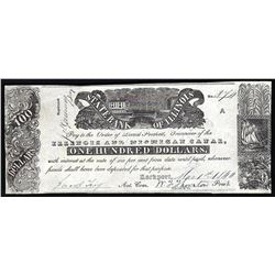 1840 $100 State Bank of Illinois & Michigan Canal Obsolete Bank Note - CC