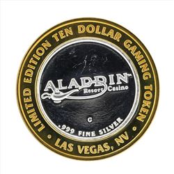 .999 Silver Aladdin Resort Casino $10 Casino Gaming Token Limited Edition