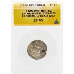 1265-1283 Dirham Kaykhusraw III Coin ANACS EF45