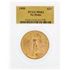 Image 1 : 1908 $20 St. Gaudens Double Eagle Gold Coin PCGS MS63 No Motto